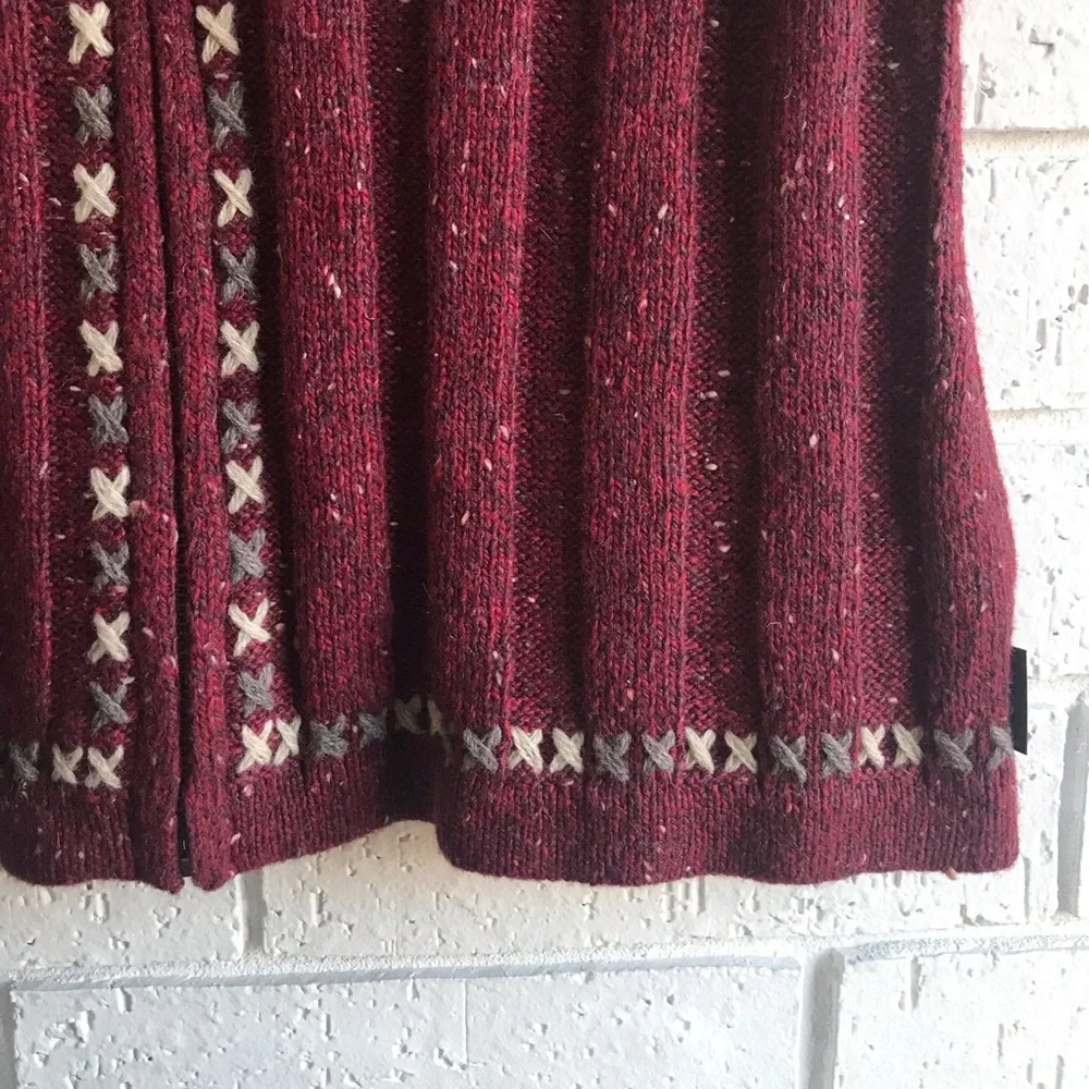 Woolrich Sleeveless Sweater Vest Ruby Heather Size Medium Zip Up - Picture 4 of 7
